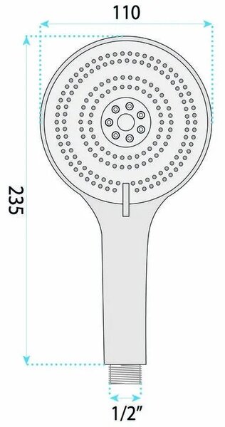 Rea JS-019 BRUSH NICKLE zuhanyfej