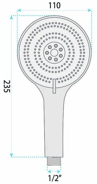 Rea JS-019 BRUSH NICKLE zuhanyfej