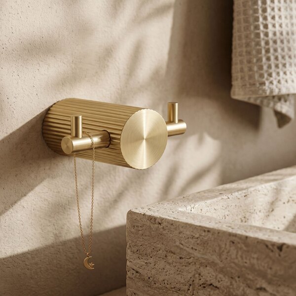 Fürdőszobai akasztó 64104A SOLO Brush Gold