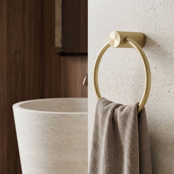 Fürdőszobai akasztó Ring 64106 SOLO Brush Gold