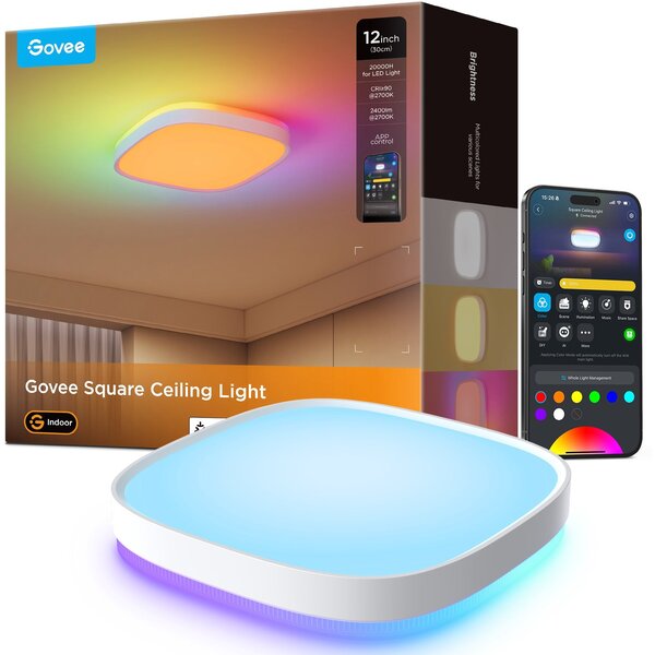 Govee RGBICWW Smart Duál mennyezeti lámpa, Matter, 2400 lm, 30 cm