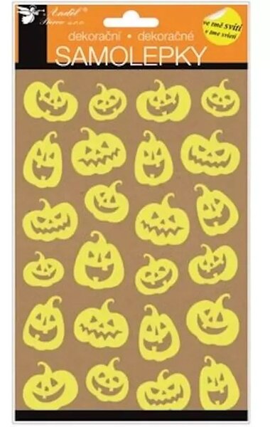 Andel Prerov Sötétben világító sütőtök mintás ablakmatrica 14 x 25 cm Halloween Dekoráció