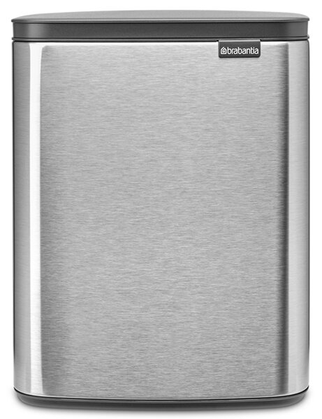 BRABANTIA Bo Waste Bin hulladékgyűjtő felnyitható Soft-Close fedéllel műanyag tartály 12L - C méret r.m. acél selyem ujjlenyomatmentes - 230486