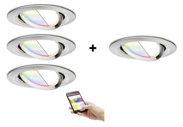 Paulmann LED-es beépíthető lámpa 4 részes készlet LED 20.8 W Cink-sárga (4064161325804)