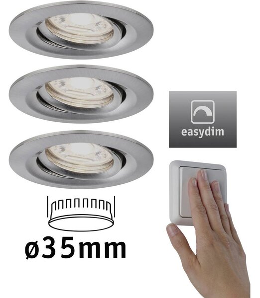 Paulmann EBL Nova mini Plus Coin LED-es beépíthető lámpa 3 részes készlet 4.20 W Vas (92973)