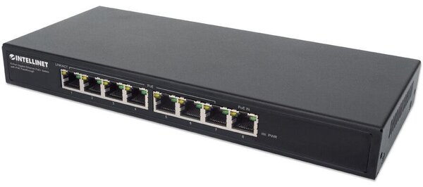 Intellinet 561679 hálózati kapcsoló Gigabit Ethernet (10/100/1000) Ethernet-áramellátás (PoE) támogatása Fekete