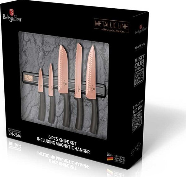 Késkészlet mágnescsíkkal Berlinger Haus Rosegold 6 vagy több darab