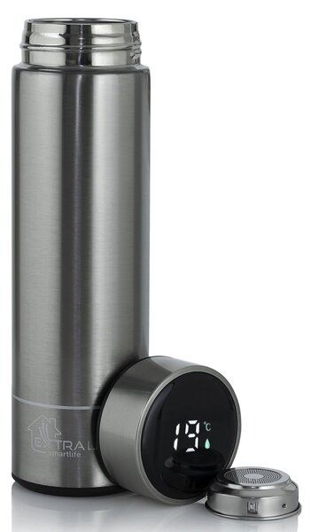 Extralink Smart Travel Mug LED 500ml Termosz - Ezüst