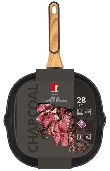 CHARCOAL Bergner grill serpenyő 28 cm non-stick (tapadásmentes)