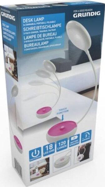 Grundig Összecsukható LED asztali lámpa 15 cm (rózsaszín)