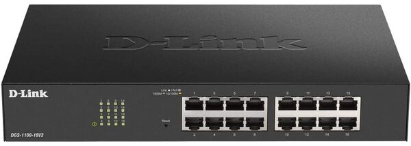 D-Link DGS-1100-16V2 hálózati kapcsoló Vezérelt L2 Gigabit Ethernet (10/100/1000) Fekete