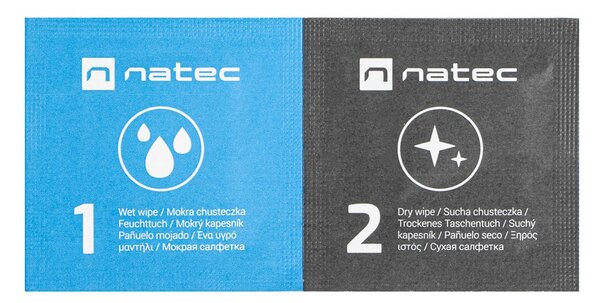 Natec NSC-1797 Univerzális Nedves és Száraz törlőkendő (50db / csomag)