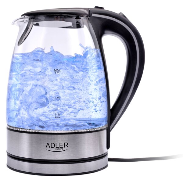 Adler AD1225 Elektromos Vízforraló 1,7L 2000W Inox