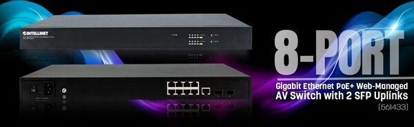 Intellinet 561433 hálózati kapcsoló Vezérelt Gigabit Ethernet (10/100/1000) Ethernet-áramellátás (PoE) támogatása Fekete