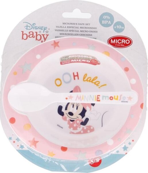 Disney Minnie baba micro mélytányér kanál szett