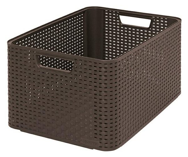 Curver Style "L" Műanyag Tároló Kosár 30 L - 43,5 X 23 X 32,5 Cm - Sötétbarna