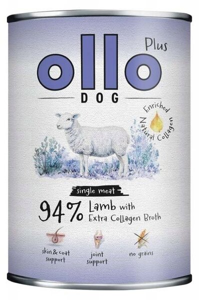 Ollo Ollo Plus Kolagen Jagnięcina 400g puszka dla psa