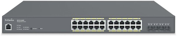 EnGenius ECS1528P hálózati kapcsoló Vezérelt L2+ Gigabit Ethernet (10/100/1000) Ethernet-áramellátás (PoE) támogatása Szürke