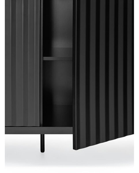 Fekete alacsony komód 211x80 cm Sierra – Teulat