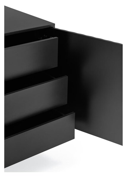 Fekete alacsony komód 211x80 cm Sierra – Teulat