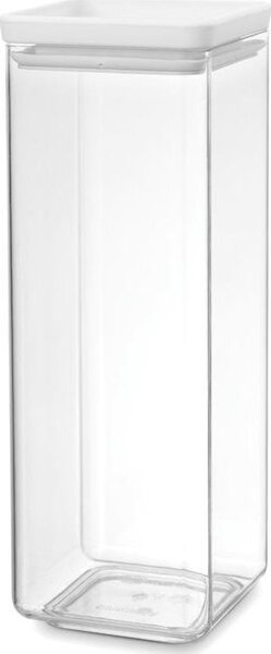 BRABANTIA tárolóedény 2.5L. egymásra rakható. légmentes záródás. szögletes. világosszürke. átlátszó műanyag tartály - 122545