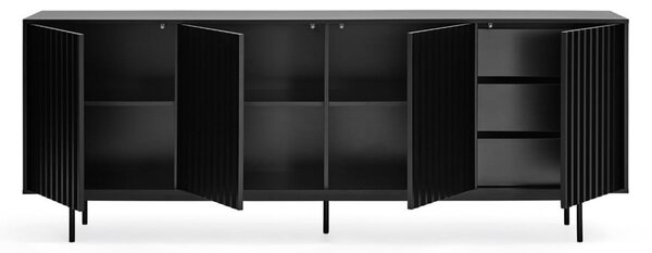 Fekete alacsony komód 211x80 cm Sierra – Teulat