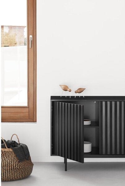 Fekete alacsony komód 211x80 cm Sierra – Teulat