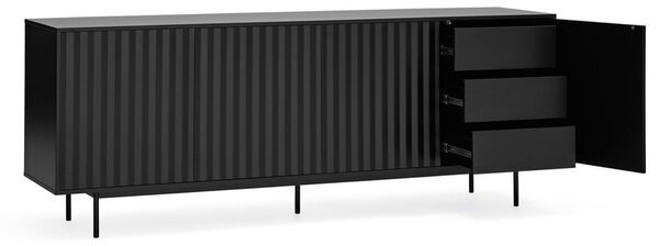 Fekete alacsony komód 211x80 cm Sierra – Teulat