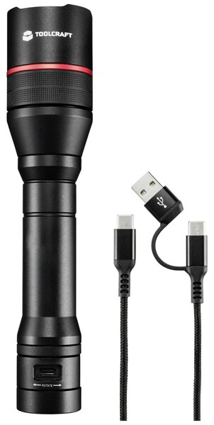 TOOLCRAFT Kézilámpa Akkuról üzemeltetett Állítható, USB csatlakozóval, Stroboszkóp üzemmóddal 3500 lm 7 óra 397 g (TO-8702946)