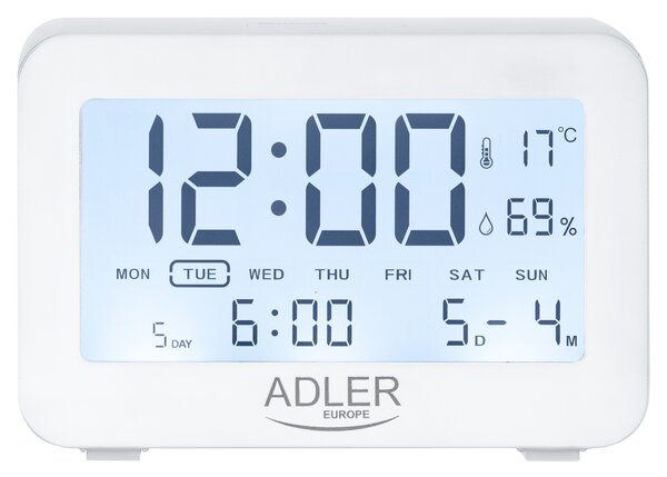 Adler AD 1196w Ébresztőóra - Fehér