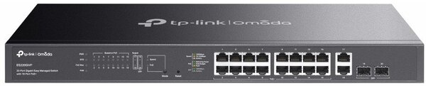 TP-Link Omada ES220GMP hálózati kapcsoló Vezérelt L2 Gigabit Ethernet (10/100/1000) Ethernet-áramellátás (PoE) támogatása Fekete