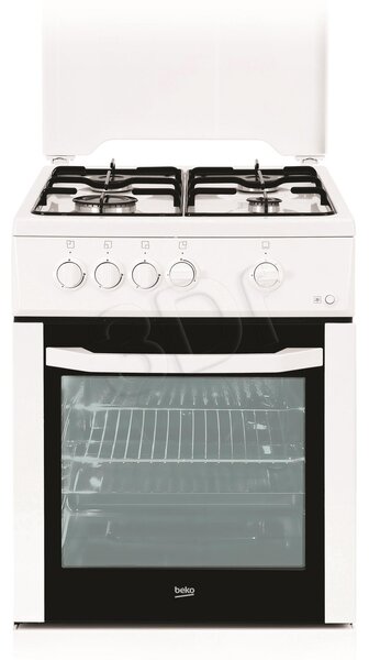 Beko FSG52020FW tűzhely Szabadonálló tűzhely Gáz Fekete, Fehér