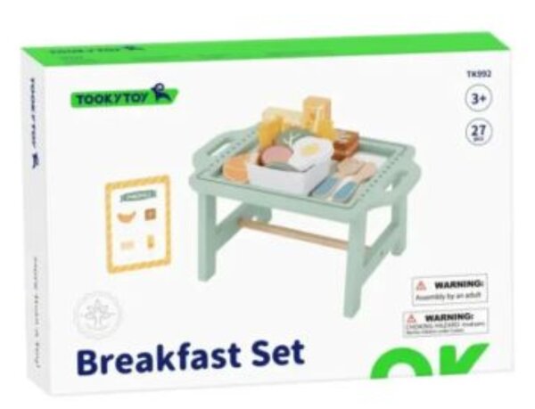 Tooky Toy Fa reggeliző asztalka kiegészítőkkel
