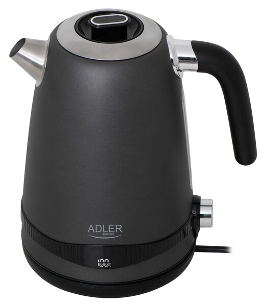 Adler AD 1295G 1,7L Vízforraló Szürke LCD kijelzővel