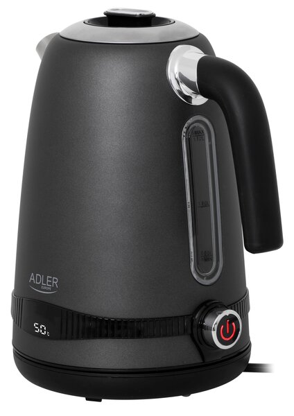 Adler AD 1295G 1,7L Vízforraló Szürke LCD kijelzővel