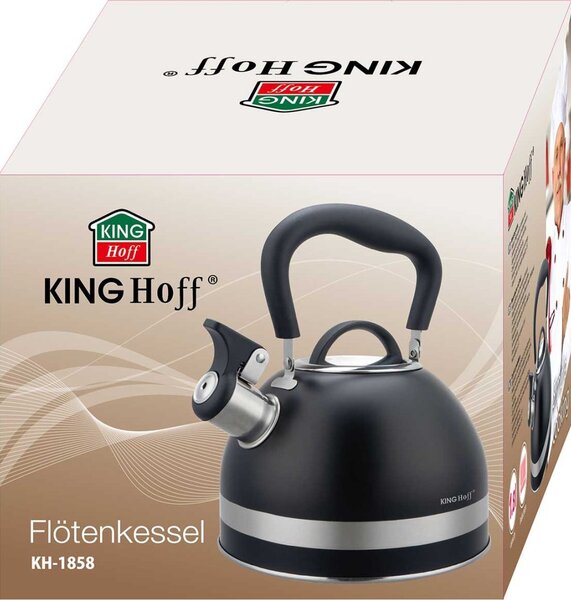 Kinghoff KH-1858 Teáskanna, Sípszóval - 1.8L - Fekete