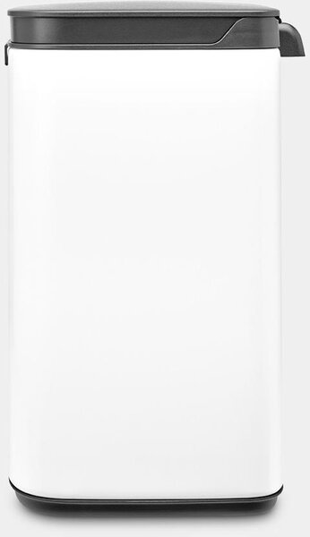 Brabantia Bo Waste Bin hulladékgyűjtő felnyitható, Soft-Close fedéllel, fali/álló, műanyag tartály, 4L - A méret, acél, fehér - 222344