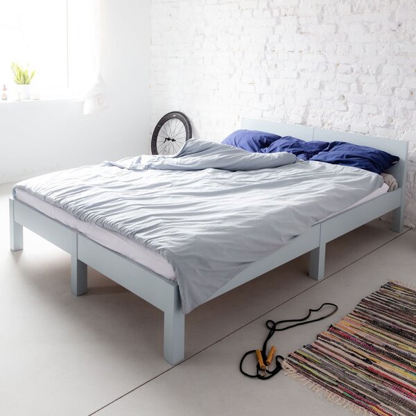 Fehér bükkfa franciaágy ágyráccsal 160x200 cm Dabi – Ragaba