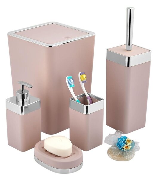 Rózsaszín fürdőszobai kiegészítő szett – Oyo Concept