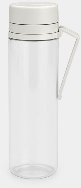Brabantia Make & Take Water Bottle with Strainer vizespalack 500 ml, szűrőbetéttel gyümölcsök számára, fogantyúval, szivárgásmentes, műanyag, átlátszó/világosszürke - 202421