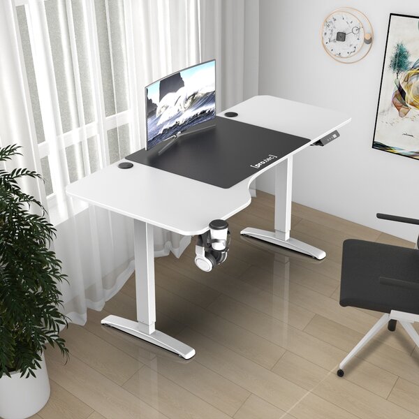 Állítható magasságú asztal 73 - 118 cm Oxnard fehér
