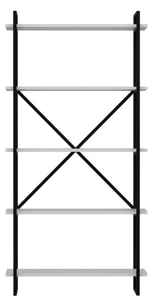 Fekete-fehér polcos állvány 90x180 cm Elston – Kalune Design