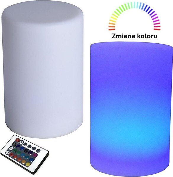 Lámpara Led Con Luz Rgb Multicolor Cilíndrica Blanco Ø10x15 Cm