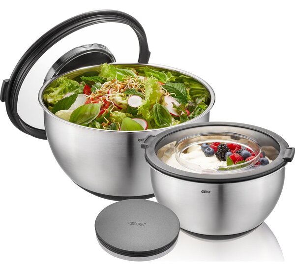 Gefu G-35055 Rozsdamentes acél tál készlet fedővel 2 darabos - Inox