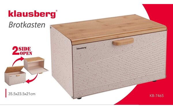 Klausberg KB-7465 Premium Kenyértartó - Rozsdamentes Acél / Bambusz