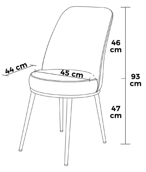 Étkezőszék szett (2 db.) Pufenda (krém + króm)