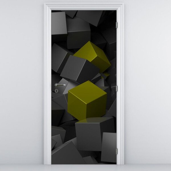 Fotótapéta ajtóra - Két sárga kocka (95x205cm)