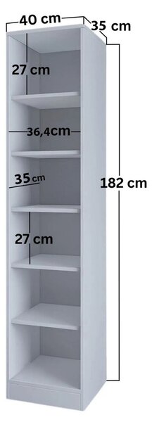 Polcos szekrény Luckiny (fehér)