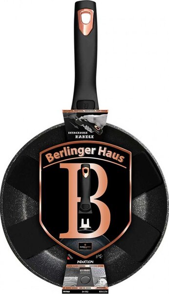 BerlingerHaus BH/1952 Black Rose Collection Serpenyő - Levehető Nyéllel, 28 cm, Matt Fekete