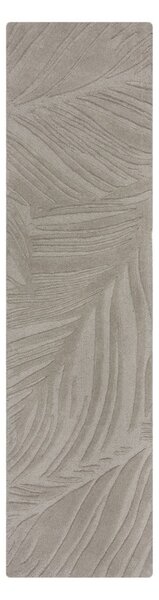 Világosszürke gyapjú futószőnyeg 60x230 cm Lino Leaf – Flair Rugs